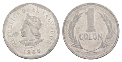 Сальвадор 1 колон 1988 KM 156 нержавеющая сталь 4163-122
