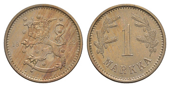 Финляндия 1 марка 1922 KM 27 медно-никель 4657-614