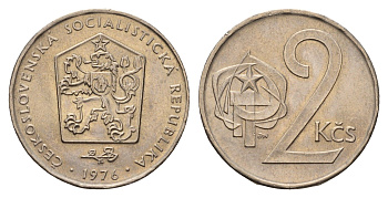 Чехословакия 2 кроны 1976 KM 75 медно-никель UNC 4678-647