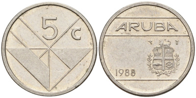 Аруба 5 центов 1988 Беатрикс (1980-2013) KM 1 сталь плакированная никелем 4174-822