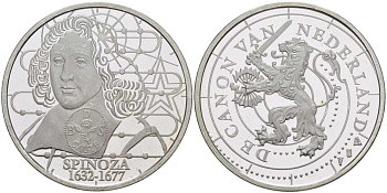 НИДЕРЛАНДЫ МЕДАЛЬ СЕРИИ ИСТОРИЯ НИДЕРЛАНДОВ, БЕНЕДИКТ СПИНОЗА (1632-1677), ГОЛАНДСКИЙ ФИЛОСОВ-РАЦИОНАЛИСТ, НАТУРАЛИСТ, ДИАМЕТР 30 ММ., ВЕС 9,43 ГР. медно-никель 1076-6-54