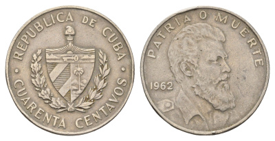 Куба 40 сентаво 1962 30 лет со дня рождения Камило Сьенфуэгоса Горриарана KM 32 медно-никель 61-135