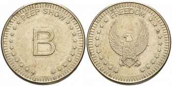 США ЖЕТОН PEEP SHOW, FREEDOM, B белый металл 4544-915