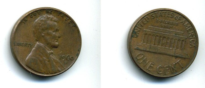 США 1 цент 1960 D, Линкольн, LARGE DATE KM 201 медь цинк 46-547
