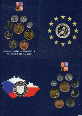 Чехия набор из 9 монет 1993-2004 плюс жетон Европа - Чехия  серебро  UNC, PROOF  1181-2-03