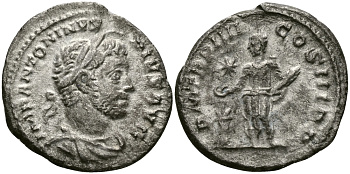 Римская Империя денарий 222 Элагабал P M TR P V COS IIII P P император, совершающий жертвоприношение Рим Good Very fine RIC 52 серебро 1073-9-22