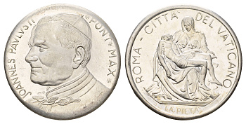 Ватикан медаль в честь избрание папой римским Иоанна Павла II ND (1978) Иоанн Павел II, Пьета Микеланджело, диаметр 35 мм, вес 12,1 гр медно-никель плакированный серебро 4667-1245