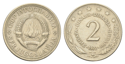 Югославия 2 динара 1972  KM 57 медь цинк никель    4660-454