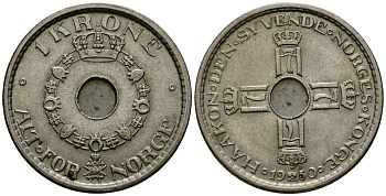 Норвегия 1 крона 1950 Хокон VII (1905 - 1957) KM 385 медно-никель 4582-646