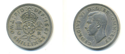 Великобритания 2 шиллинга (флорин) 1951 Георг VI (1936-1952) KM 878, Spink 4107 медно-никель 83-1035