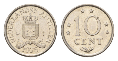 Нидерландские Антильские острова (Нидерландские Антилы) 10 центов 1975 Юлиана (1948-1980) KM 10 никель 4669-1269