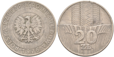Польша 20 злотых 1976 MW KM 67 медно-никель 4111-315