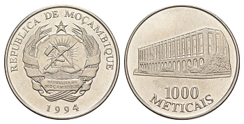 Мозамбик 1000 метикалов 1994 KM 122 сталь плакированная никелем UNC 4389-315