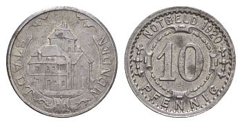 Менден 10 пфеннигов 1920 Funck 328.11, Men18 20806.11 железо 4659-361