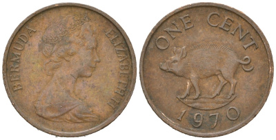 Бермудские острова (Бермуды) 1 цент 1970 KM 15 бронза 4618-1141