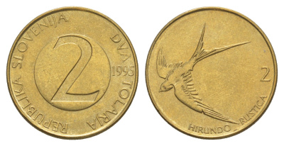 Словения 2 толара 1995 KM 5 латунь UNC 4566-1142