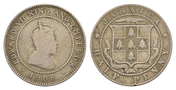 Ямайка 1/2 пенни 1906 Эдуард VII (1901-1910) KM 22 медно-никель 4626-422