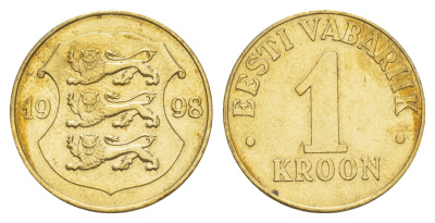 Эстония 1 крона 1998 KM 35 латунь UNC 4646-1232