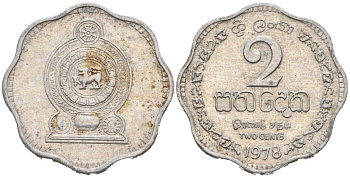 Шри-Ланка 2 цента 1978 KM 138 алюминий 177-522