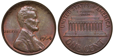 США 1 ЦЕНТ 1964 ЛИНКОЛЬН KM 201 медь цинк 62-433