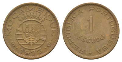 Мозамбик 1 эскудо 1973 KM 82 бронза 4646-642