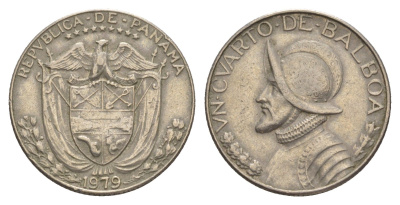 Панама 1/4 бальбоа 1979 KM 11.2a медь плакированная медно-никелем 4646-313