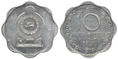 Шри-Ланка 10 центов 1978 KM 140 a алюминий 4118-414