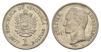 Венесуэла 1 боливар 1977 Симон Боливар Y 52 никель 4584-1216