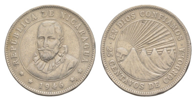 Никарагуа 25 сентаво 1946 KM 18.1 медно-никель 4641-237