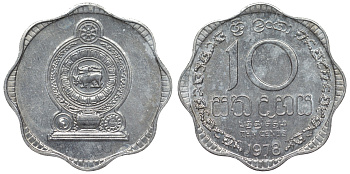 Шри-Ланка 10 центов 1978 KM 140 a алюминий 4118-945