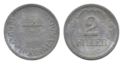 Венгрия 2 филлера 1944 BP KM 519 цинк 4665-617
