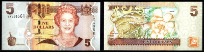 Фиджи 5 долларов 2007 Pick 110 a бумага UNC (пресс) 8608-1-3-2