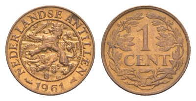 Нидерландские Антильские острова (Нидерландские Антилы) 1 цент 1961 KM 1 бронза UNC 4651-919