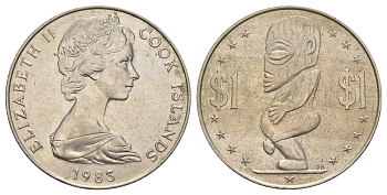 Острова Кука 1 доллар 1983 KM 7 медно-никель UNC 73-731