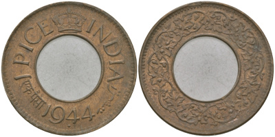 Британская Индия 1 пайс 1944 Георг VI (1936-1952) KM 533 бронза 33-1122