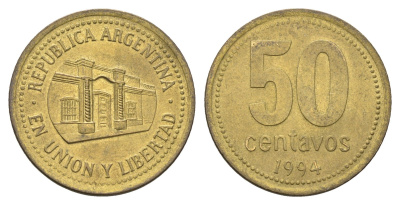 Аргентина 50 сентаво 1994 KM 111 алюминиевая бронза aUNC 4663-832