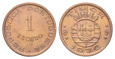 Португальский Тимор 1 эскудо 1970 год-тип KM 19 бронза 4671-741