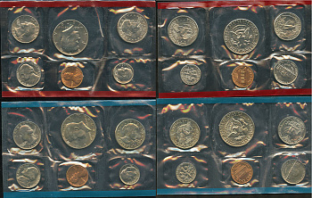 США официальные наборы из 12 монет 1979 D, P, Джон Кеннеди, Сьюзен Энтони KM MS 140   UNC  8-2-03-29