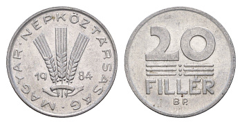 Венгрия 20 филлеров 1984 BP KM 573 алюминий 4658-615