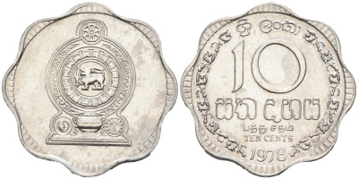 Шри-Ланка 10 центов 1978 KM 140 a алюминий 84-227