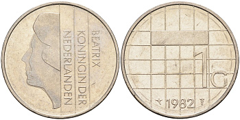 Нидерланды 1 гульден 1982 Беатрикс (1980-2013) KM 205 никель 4171-136