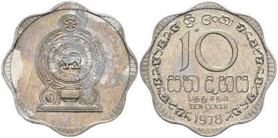 Шри-Ланка 10 центов 1978 KM 140a алюминий 4135-1232