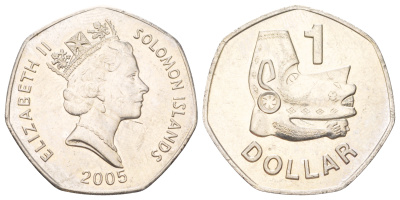 Соломоновы Острова 1 доллар 2005 KM 72 медно-никель UNC 4624-125