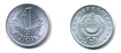 ВЕНГРИЯ 1 ФОРИНТ 1983 НАРОДНАЯ РЕСПУБЛИКА (1949-1989) KM 575 алюминий UNC 46-2647