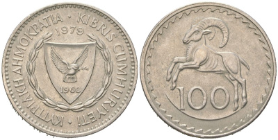 Кипр 100 милей 1979 KM 42 медно-никель 4364-3526