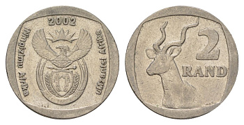 ЮАР 2 ранда 2002 KM 273 медь плакированная никелем 4626-1222