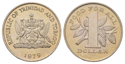 Тринидад и Тобаго 1 доллар 1979 Продовольственная программа - ФАО KM 38 медно-никель UNC 4672-346