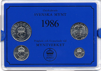 ШВЕЦИЯ НАБОР ИЗ 4 МОНЕТ 1986 04-062-147