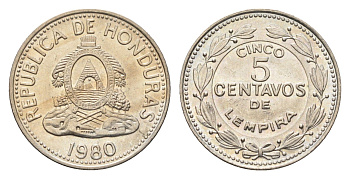 Гондурас 5 сентаво 1980 KM 72.2 медно-никель UNC 4668-763