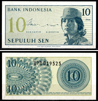 Индонезия 10 сен 1964 Pick 92 a бумага UNC (пресс) 7204-38-3-1
